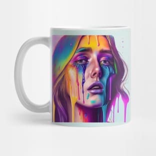 What are you looking at? - Emotionally Fluid Collection - Psychedelic Paint Drip Portraits Mug